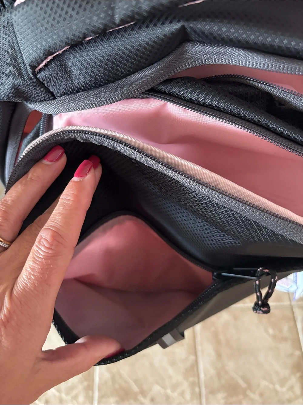 Champion Black Backpack with Pink Trim